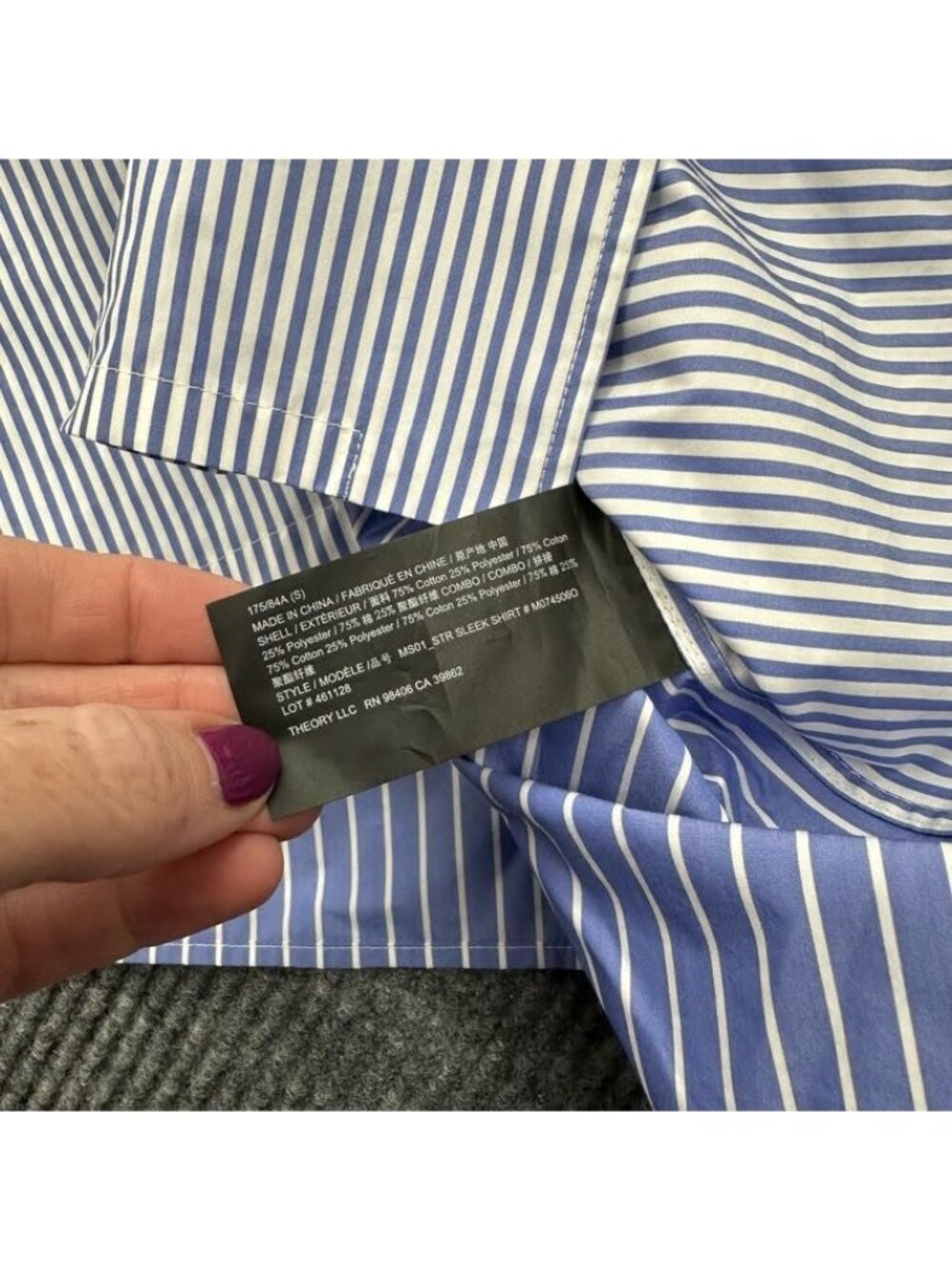 Theory Project Long Sleeve Striped Button Up Shirt Colorblock Mens sz Small NEW - Picture 3 of 7